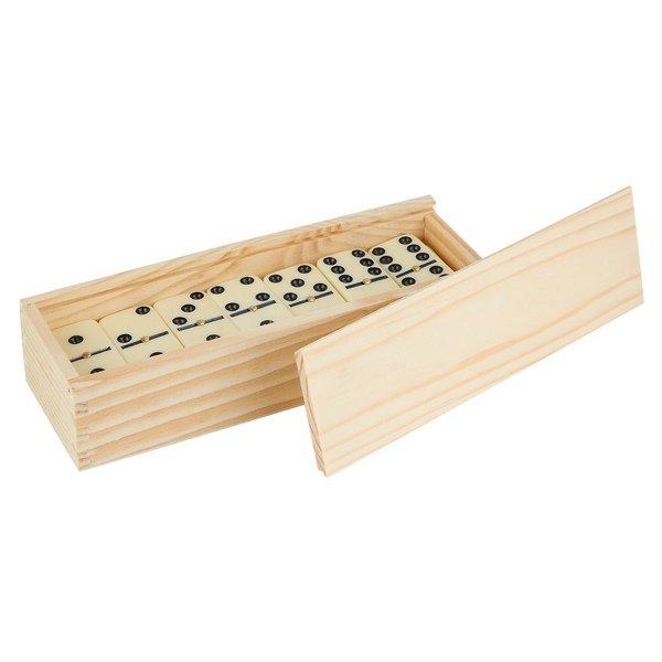 JM 045, DOMINO KATAVI. Domino con caja de madera con 28 piezas.